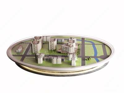 现代沙盘3D模型下载